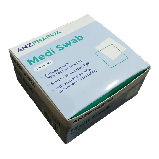 ANZ Pharma Medi Swab 70% Isopropyl Alcohol 200 Sachets