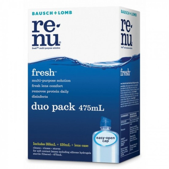 Bausch + Lomb Renu Fresh Contact Lens Solution Duo Pack 475ml