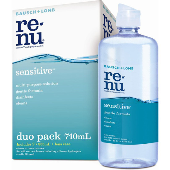 Bausch + Lomb Renu Sensitive Contact Lens Solution Duo Pack 710ml