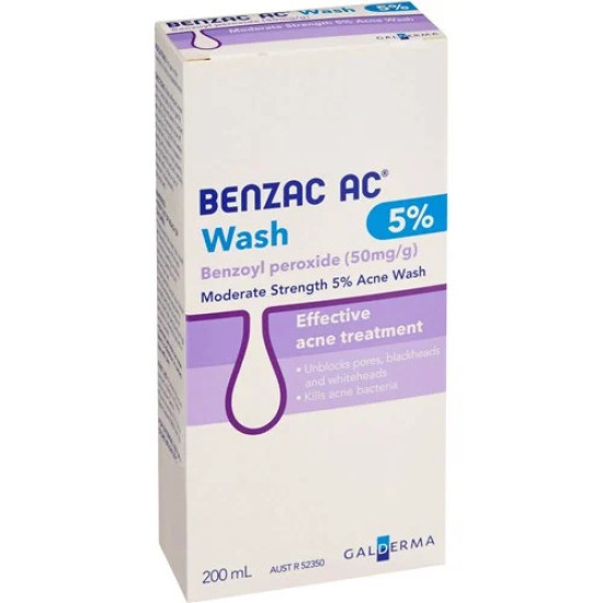 Benzac AC Moderate Strength 5% Acne Wash 