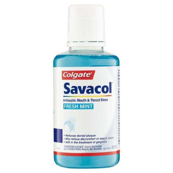 Savacol Antiseptic Mouth & Throat Rinse Fresh Mint