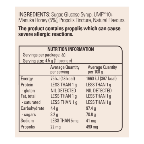 Manuka Honey Lozenges Lemon Flavour