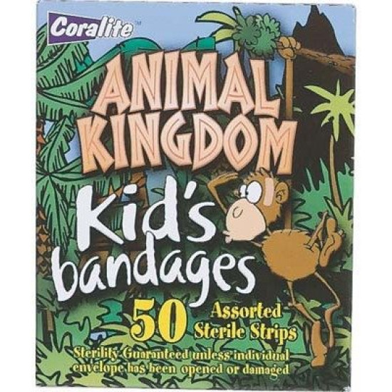 Coralite Kids Animal Kingdom Bandaid 50 pieces for box