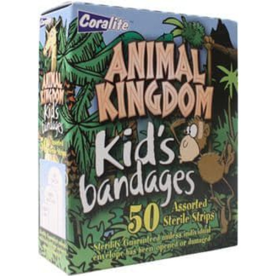 Coralite Kids Animal Kingdom Bandaid 50 pieces for box