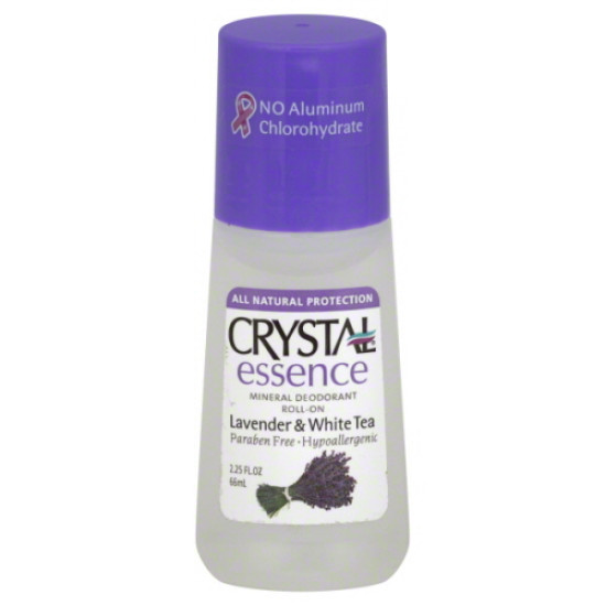 Crystal Body Mineral Deodorant Roll On Essence Lavender & White Tea 66ml