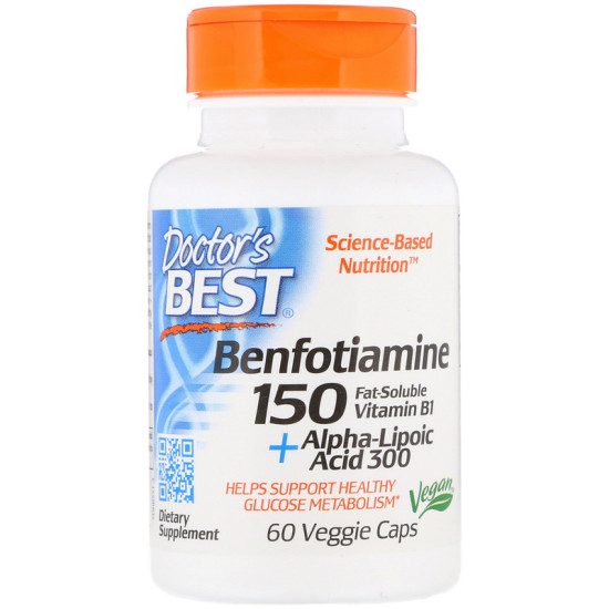 Doctor's Best Benfotiamine 150 + Alpha-Lipoic Acid 300 with BenfoPure 60 Capsules