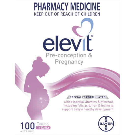 Elevit with Iodine Pregnancy Multivitamin 100 Tablets