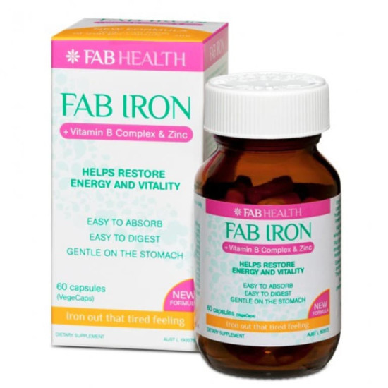 Fab Iron B Complex & Zinc 60 Capsules