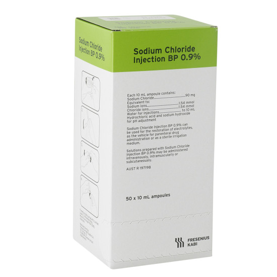 Sodium Chloride 0.9% Saline for Injection Ampoules