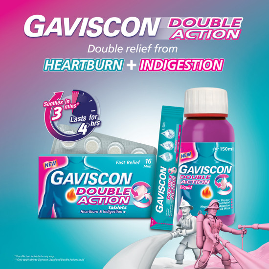 Gaviscon Double Strength Peppermint Flavour 60 Chewable Tablets