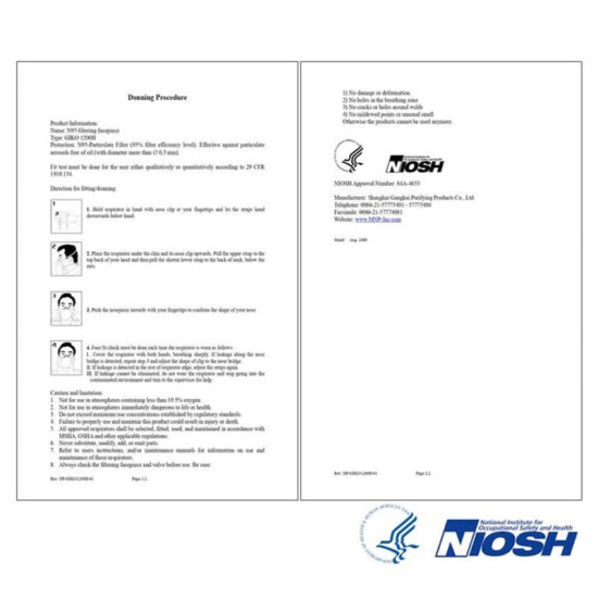 Particulate Respirator N95 Face Masks - Niosh Approved