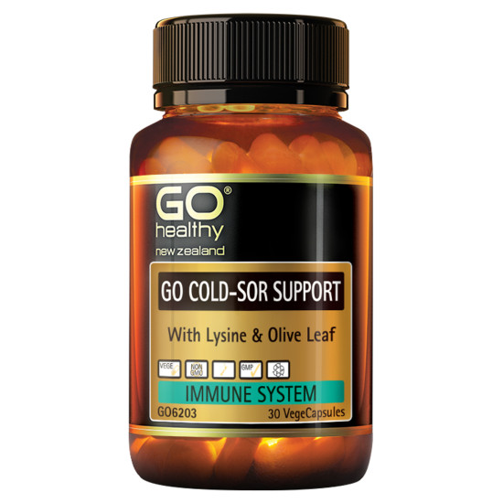 GO Healthy GO Cold Sor Support with Lysine & Olive Leaf 30 Capsules 