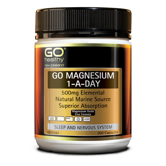 GO Healthy GO Magnesium 1-A-Day 500mg 200 Capsules 