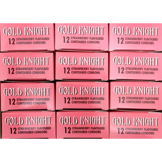 Gold Knight Condoms Strawberry Flavoured 56mm Width (144 in total)