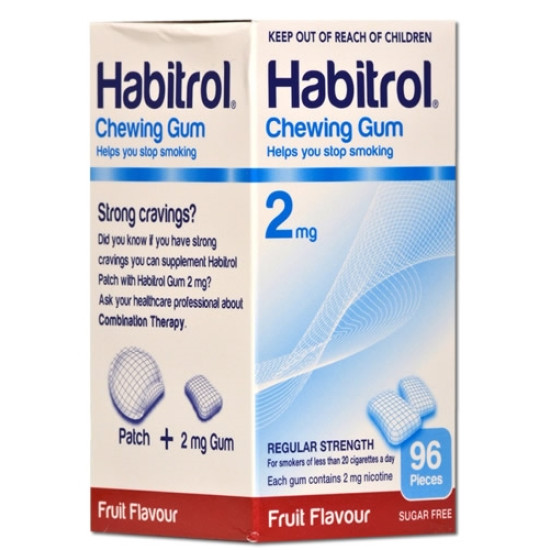 Habitrol Chewing Gum 2mg Fruit Flavour 12s