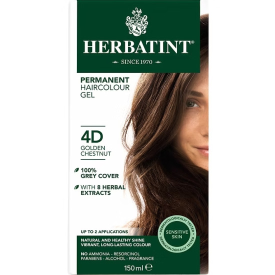 Herbatint Permanent Haircolour Gel 4D Golden Chestnut 150ml