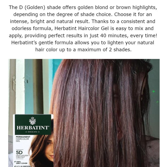 Herbatint Permanent Haircolour Gel | Hair Dyes - 5D Light Golden Chestnut