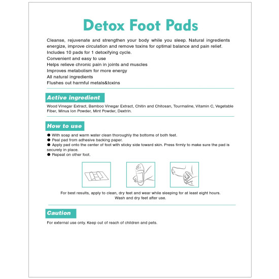 Detox Foot Pads - Mint Detox Foot Patches