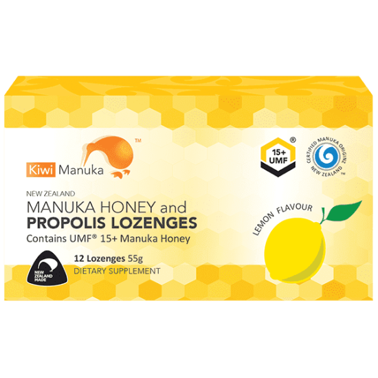 Kiwi Manuka Manuka Honey UMF 15+ 12 Lozenges Lemon