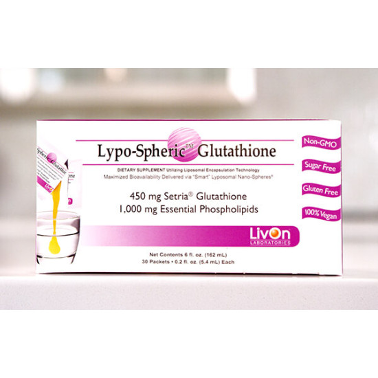 Livon Labs Lypo-Spheric GSH Glutathione 450mg 30 Pack 5.4ml each