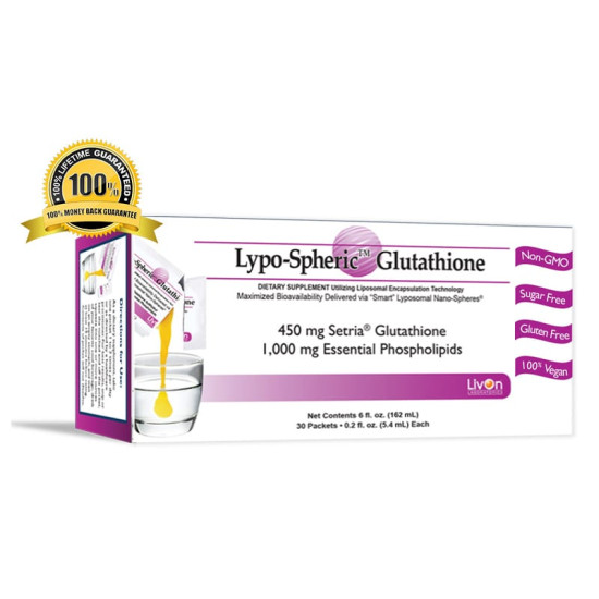 Livon Labs Lypo-Spheric GSH Glutathione 450mg 30 Pack 5.4ml each