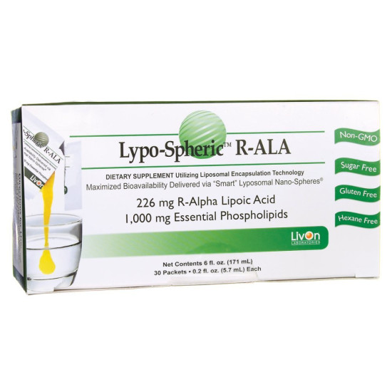 Livon Labs Lypo-Spheric R-Alpha Lipoic Acid 30 Pack 5.7ml Each