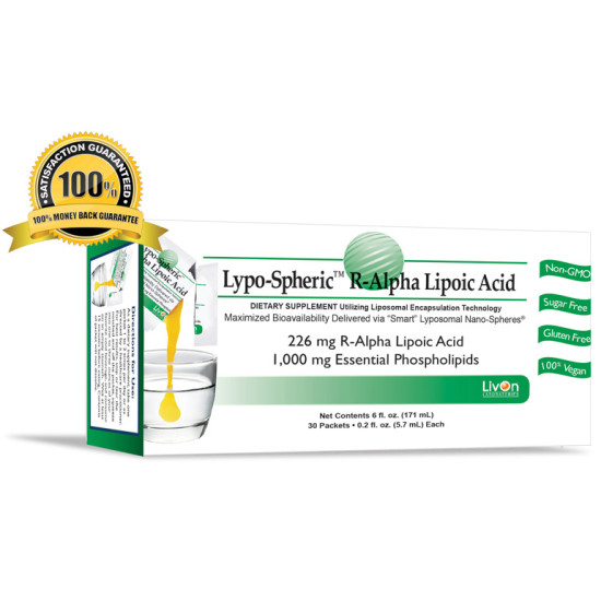 Livon Labs Lypo-Spheric R-Alpha Lipoic Acid 30 Pack 5.7ml Each