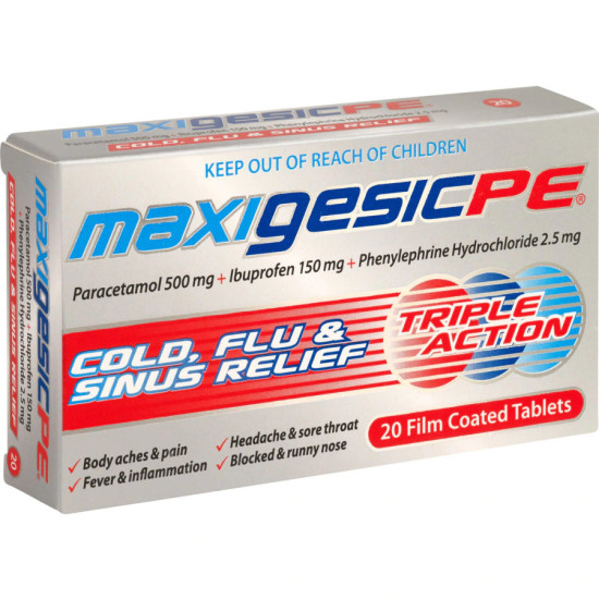 Maxigesic PE Cold Flu Sinus Relief