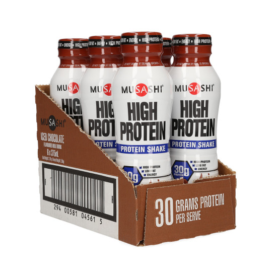 Musashi High Protein Shake Drink Iced-Chocolate 375ml Box Of 6