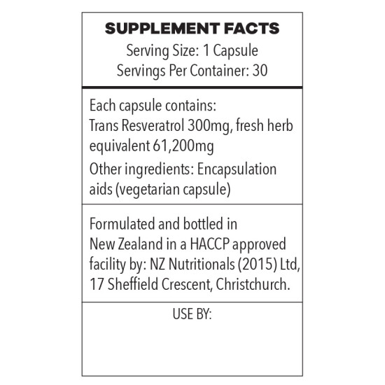 Trans Resveratrol 300mg - Super Natural Antioxidant