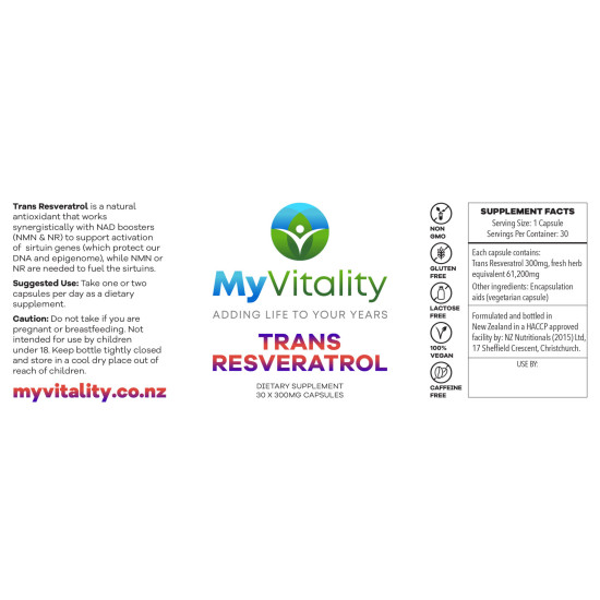 Trans Resveratrol 300mg - Super Natural Antioxidant