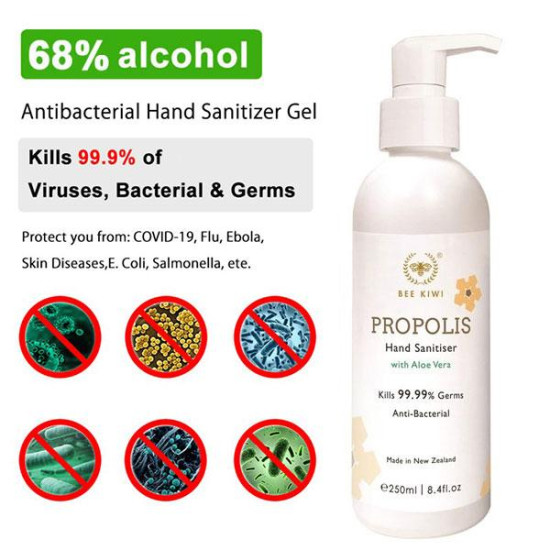 Bee Kiwi Alcohol with Propolis Hand Sanitiser 250ml