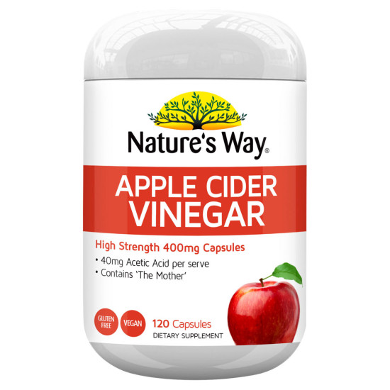 Nature's Way Apple Cider Vinegar Hi Strength 400mg 120 Capsules