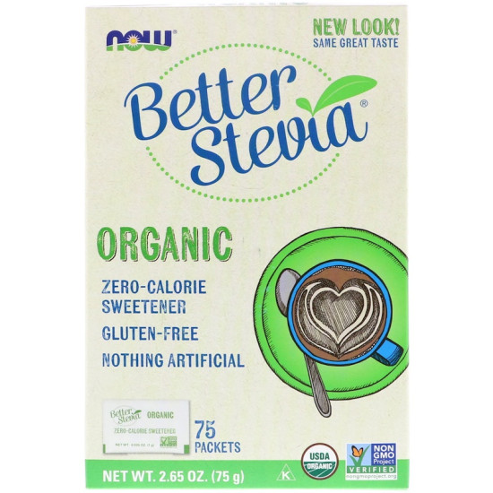 Now Foods BetterStevia Organic 75 Packets per Box