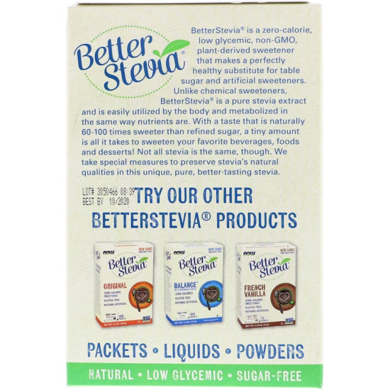 Now Foods BetterStevia Organic 75 Packets per Box