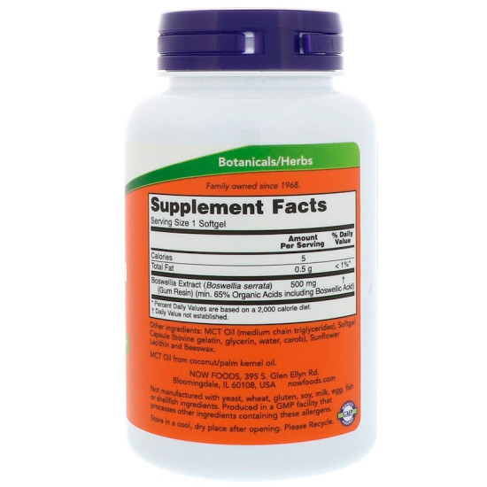 Now Foods Boswellia Extract 500mg 90 Softgels