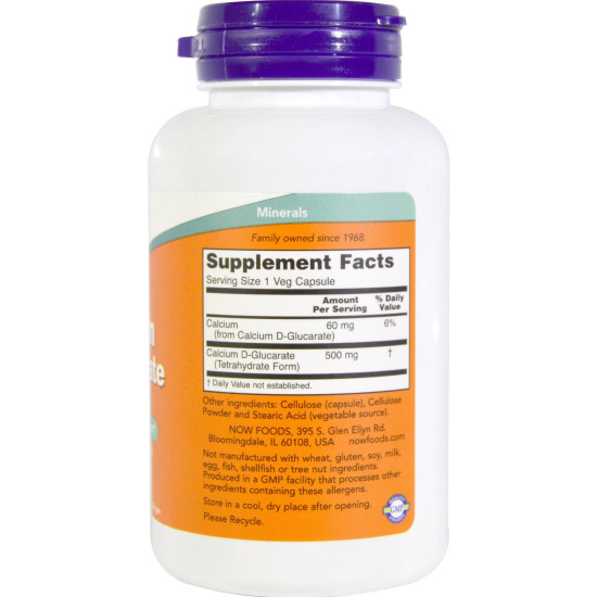 Now Foods Calcium D-Glucarate 500mg 90 Capsules