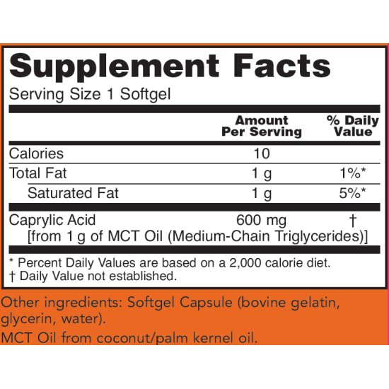 Now Foods Caprylic Acid 600mg 100 Softgels