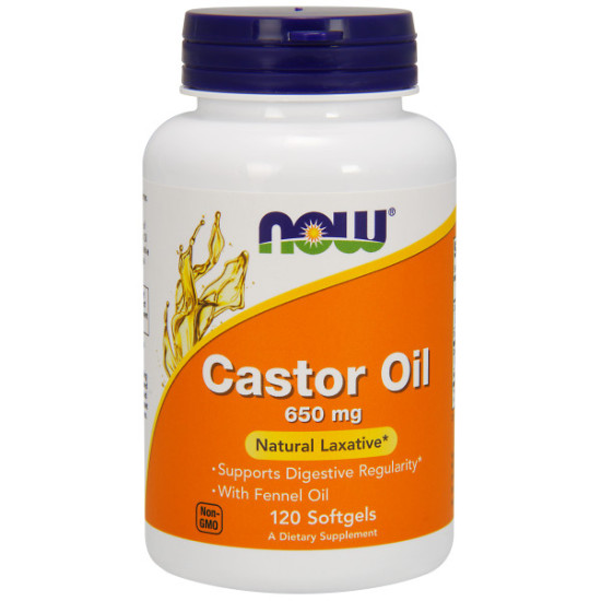 Now Foods Castor Oil 650mg 120 Softgels