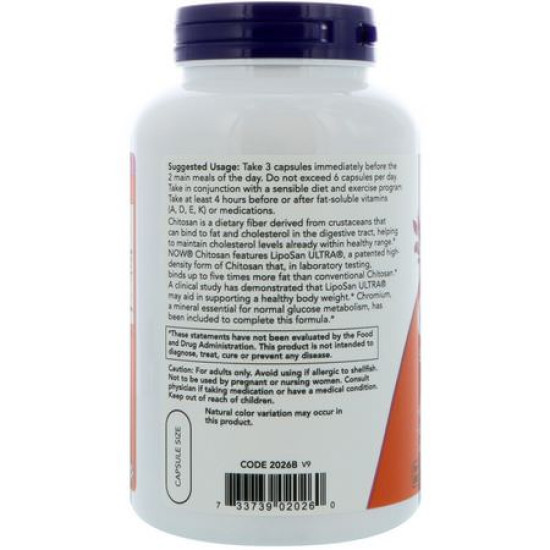 Now Foods Chitosan 500mg 120 Capsules