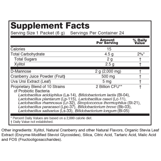 Now Foods Cranberry Mannose plus Probiotics 24 Packets