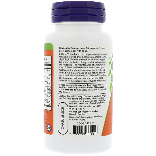 Now Foods D-Flame Overexertion Support 90 Capsules