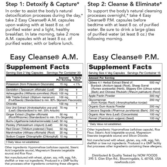 Now Foods Easy Cleanse 2 Bottles