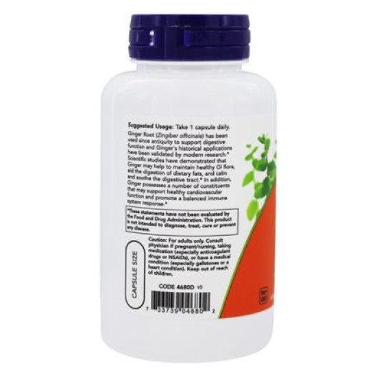 Now Foods Ginger Root 550mg 100 Capsules