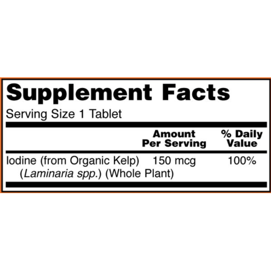 Now Foods Kelp Natural Iodine 150mcg 200 Tablets