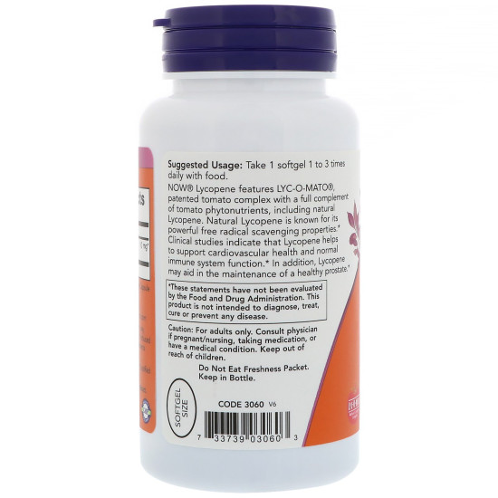 Now Foods Lycopene 10mg 60 Softgels