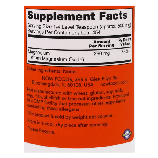 Now Foods Magnesium Oxide Pure Powder 227g