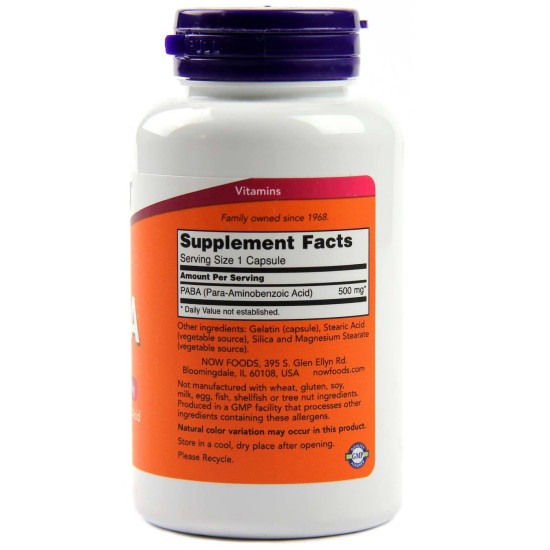 Now Foods PABA 500mg 100 Capsules