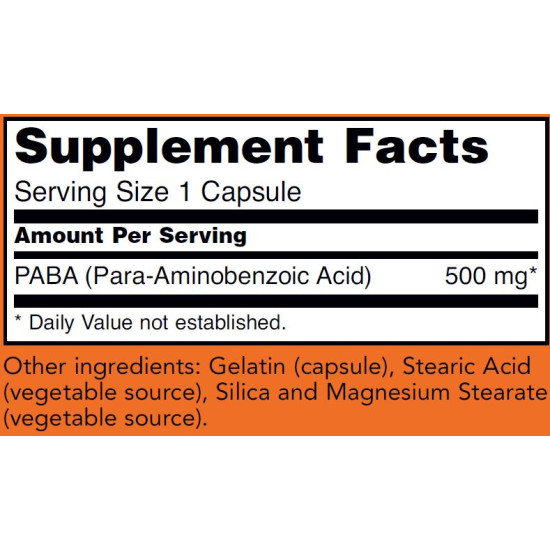 Now Foods PABA 500mg 100 Capsules