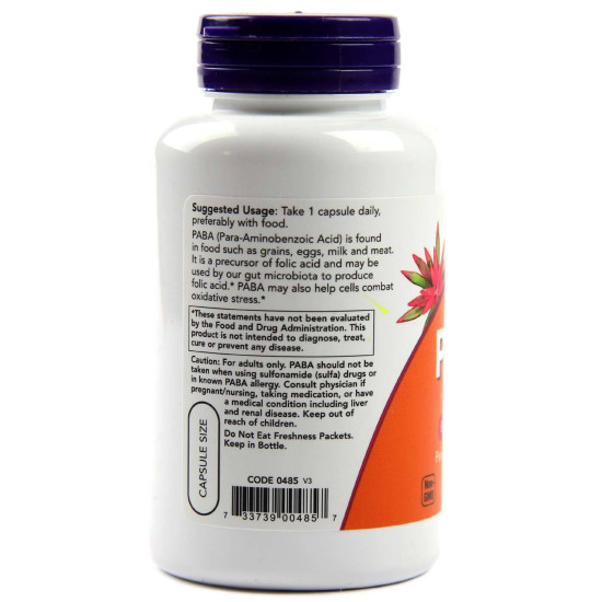 Now Foods PABA 500mg 100 Capsules